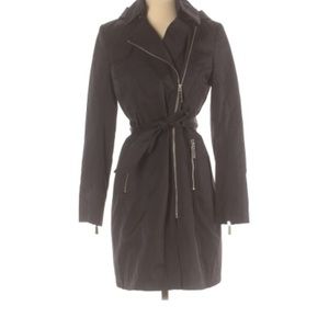 Vince Camuto sz XS hooded trench coat zipper pock